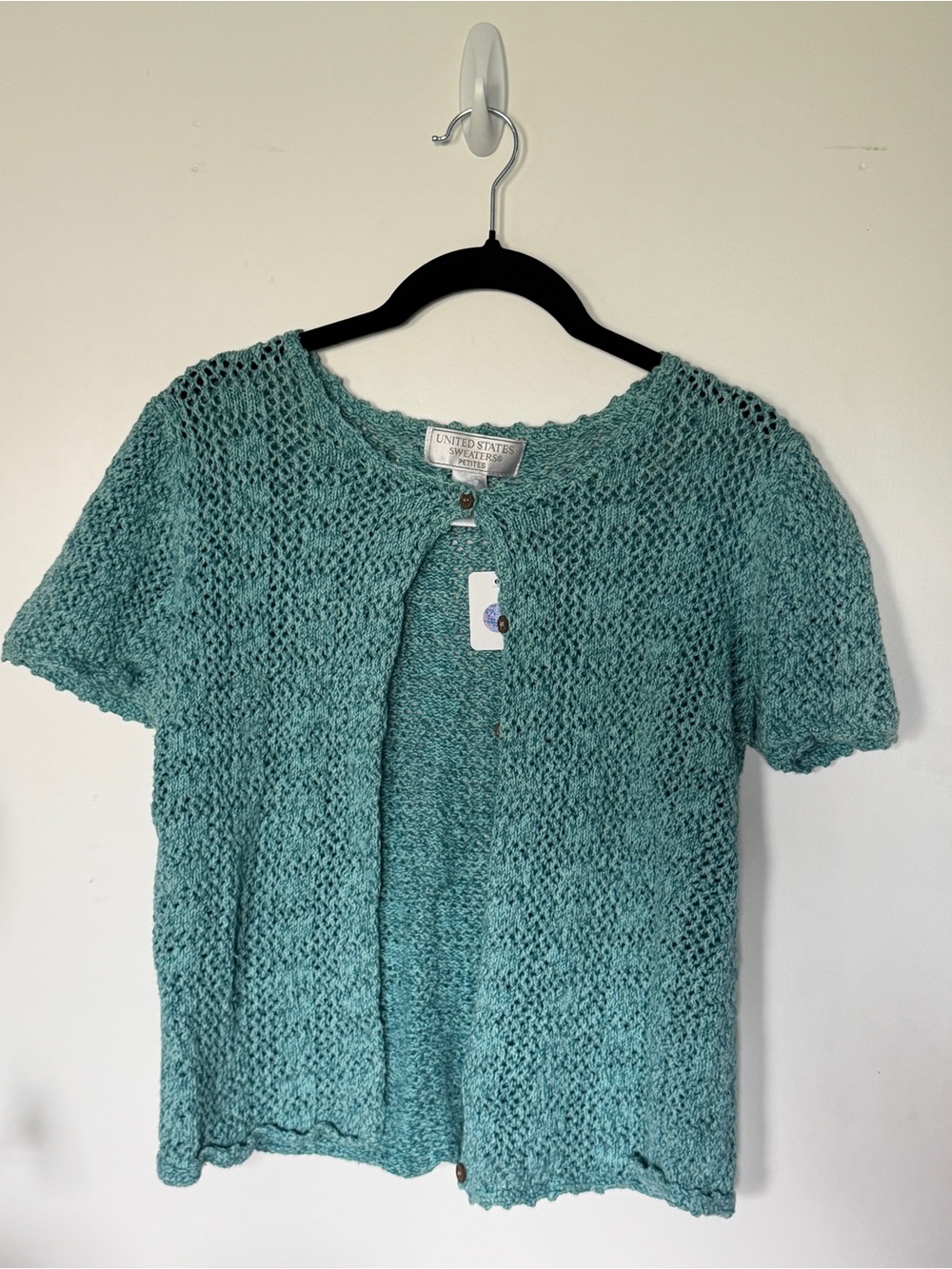United States Sweater Co. Aqua Knit Open Cardigan
